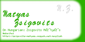 matyas zsigovits business card